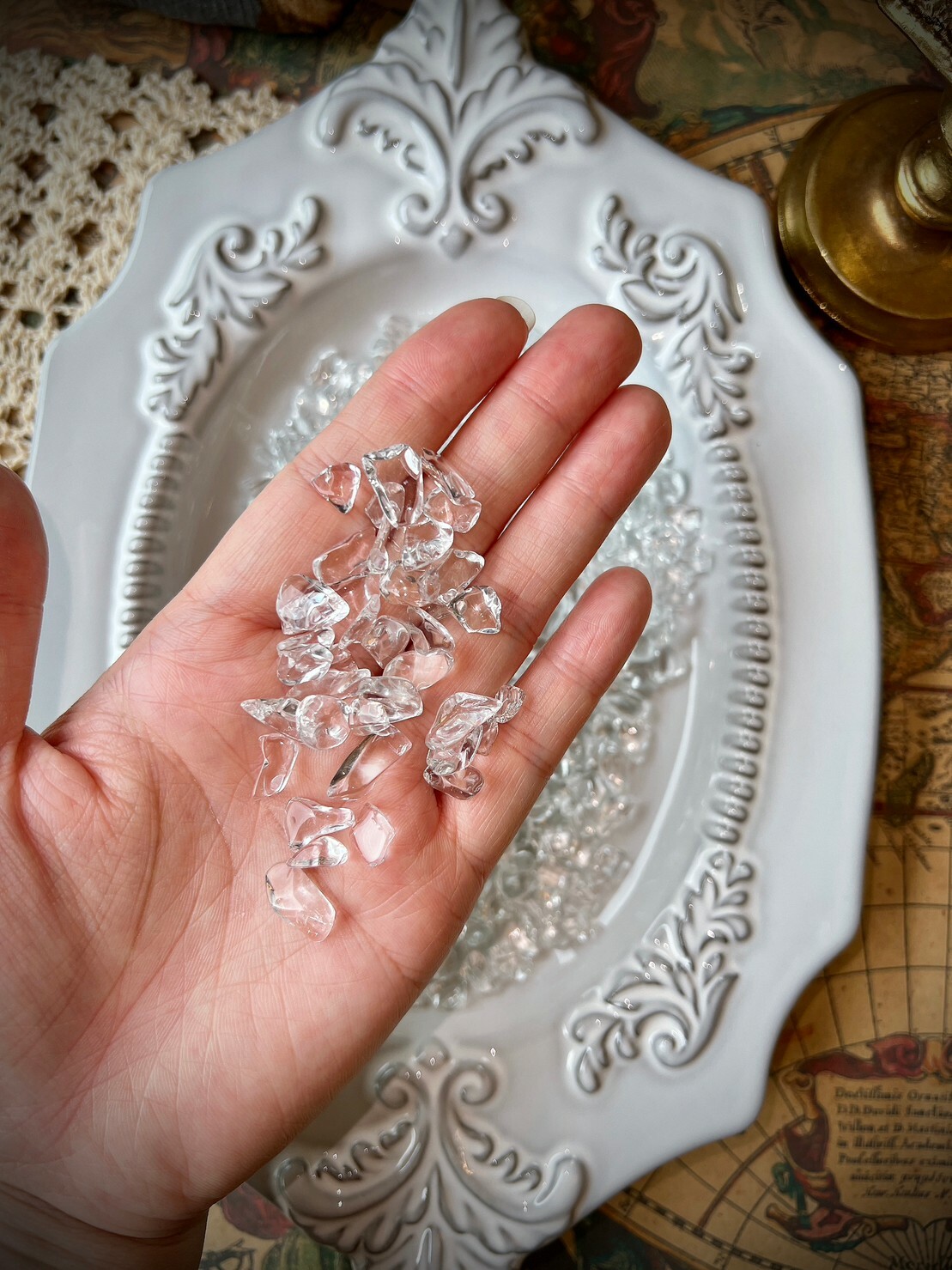 透體白水晶碎石