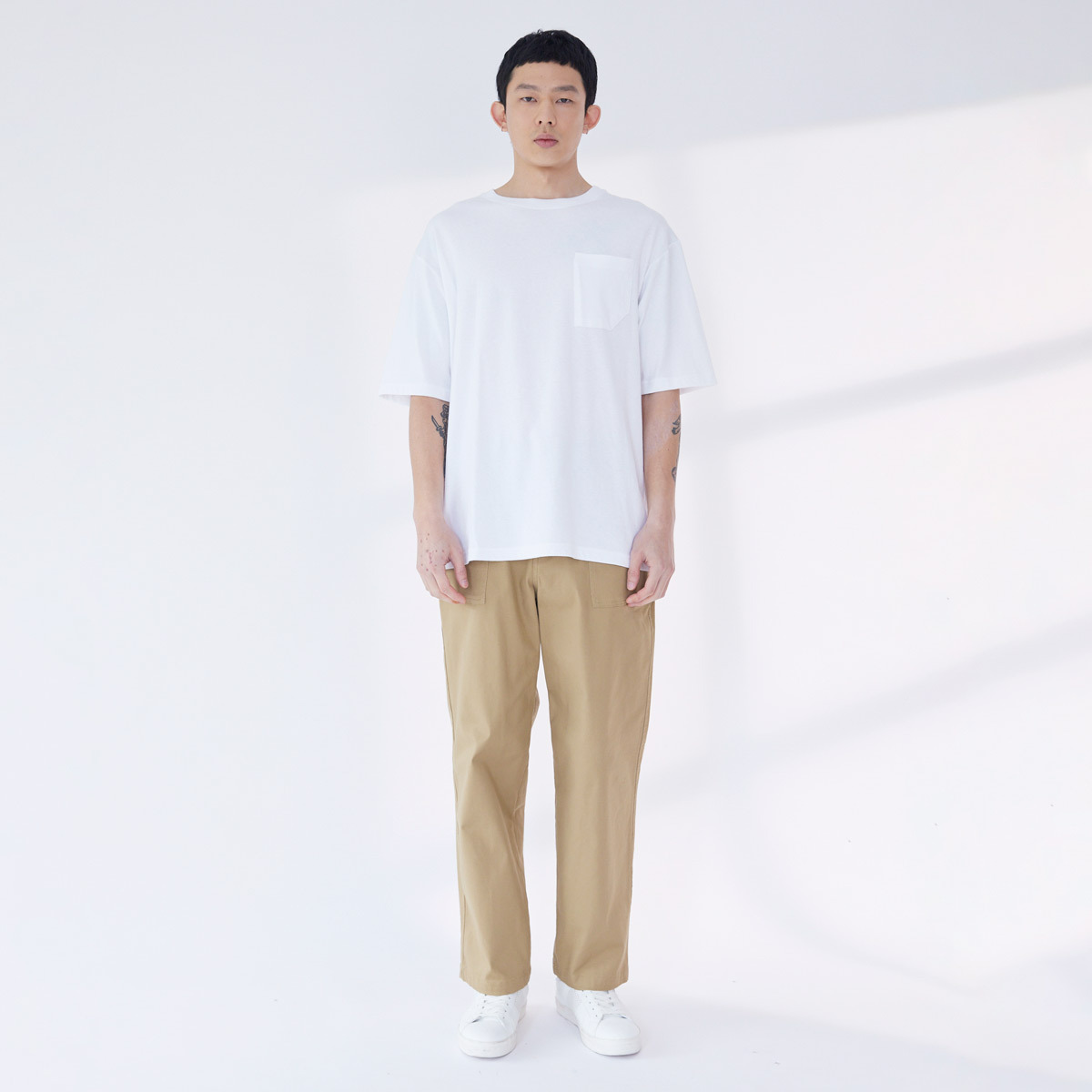 Camp 重磅落肩口袋短袖