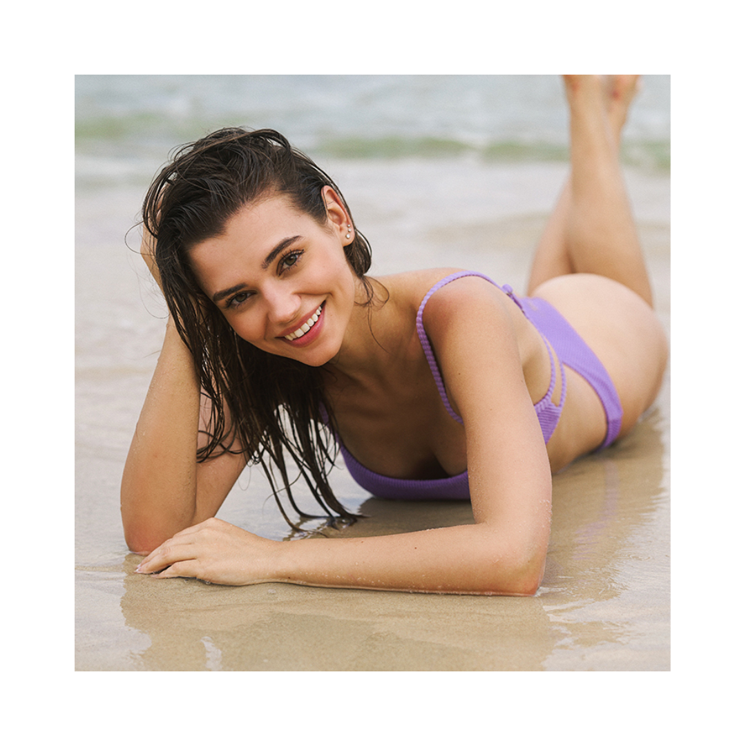 ▲Yukari Sivan 環保美背設計高衩比基尼 [YB081] 薰衣草紫