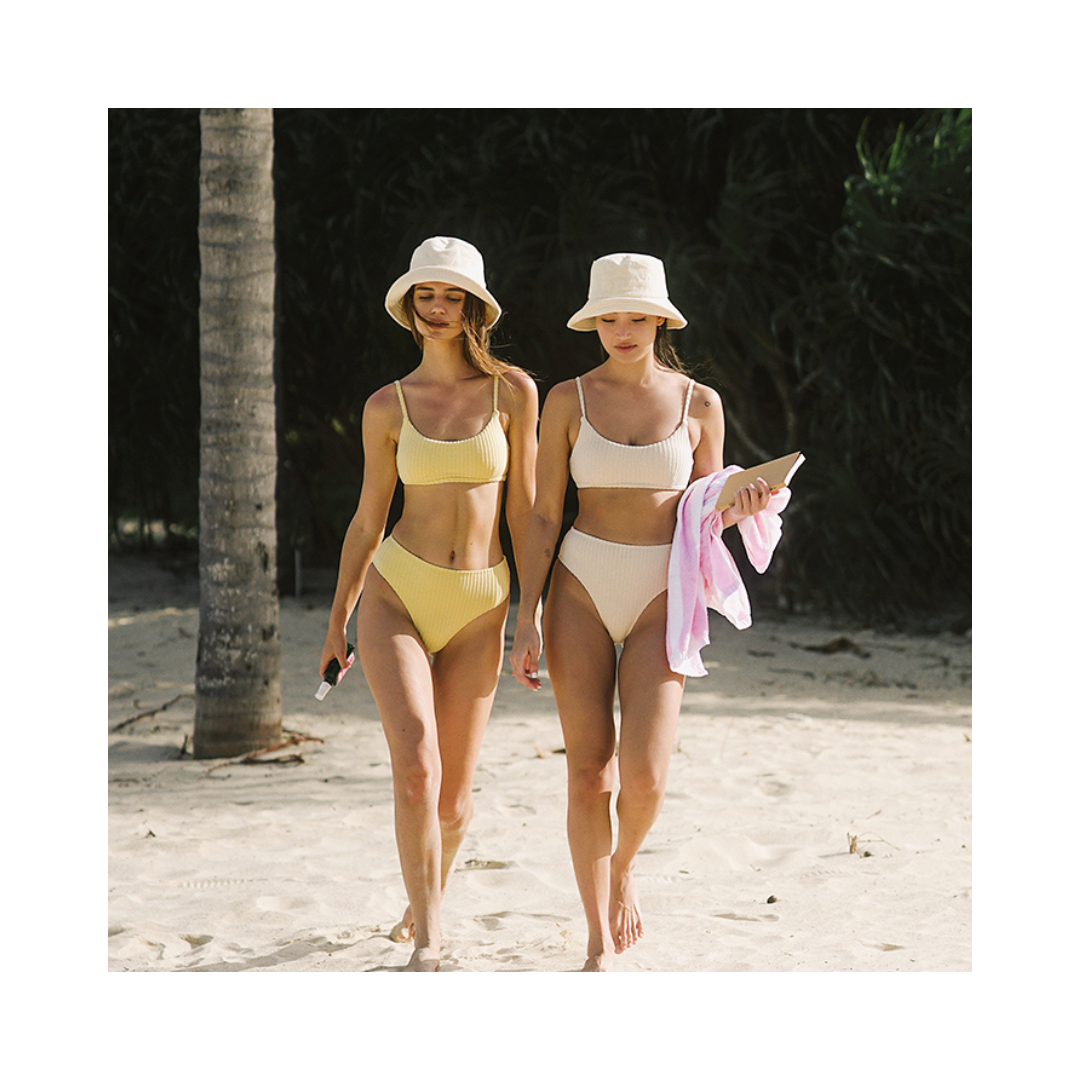 ▲Yukari Belini 環保舒適高腰運動款比基尼 [YB091] 海砂白