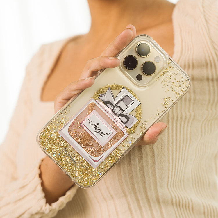 女士淡香 香檳金貝拉殼 (MagSafe) - (訂製名字) iPhone客製化手機殼