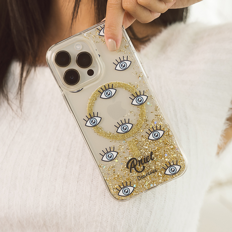 藍色眼睛 香檳金貝拉殼 (MagSafe) - (訂製名字) iPhone客製化手機殼