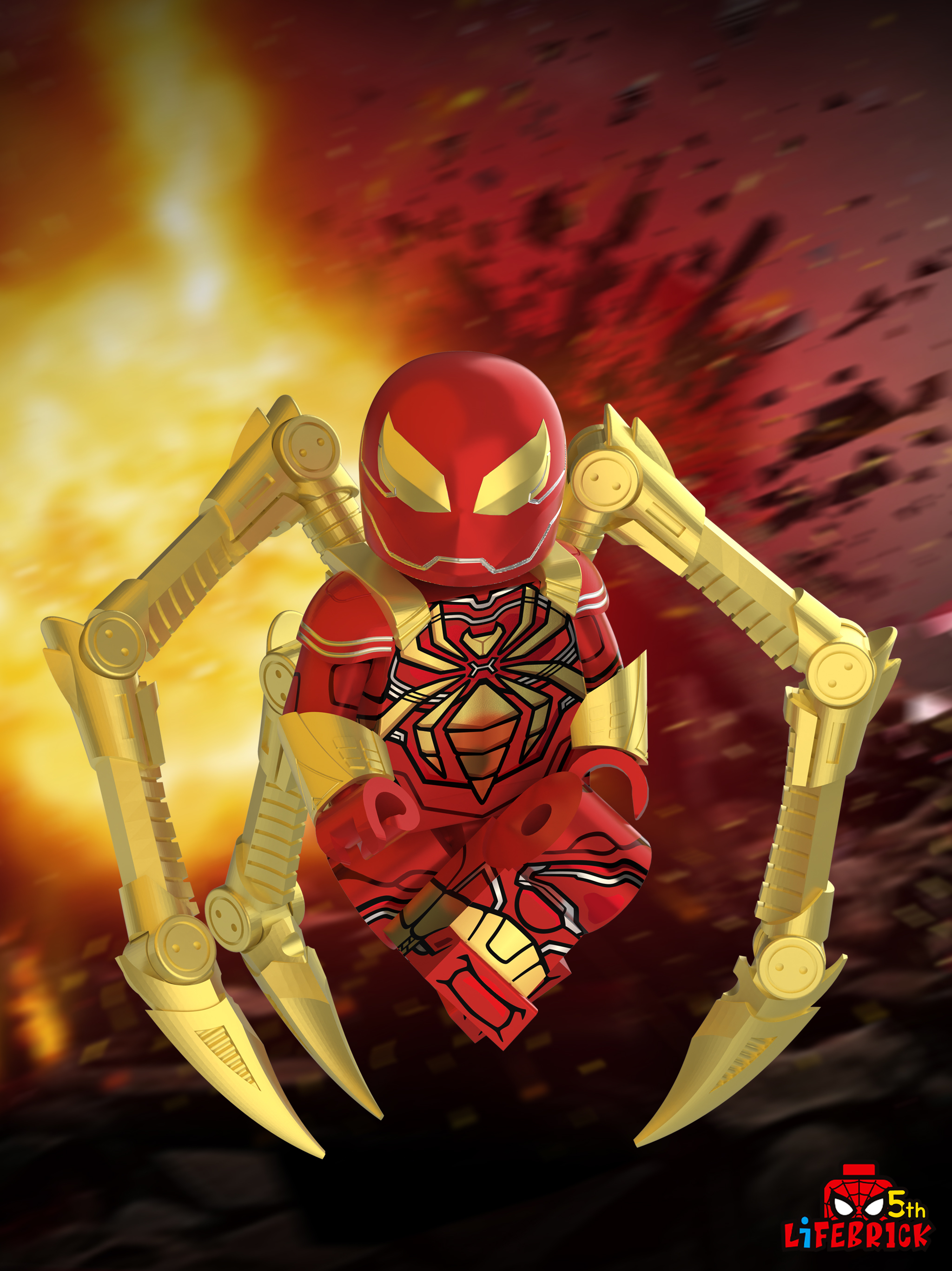 [LifeBrick][InStock] Iron Spider Man [PADprinted]