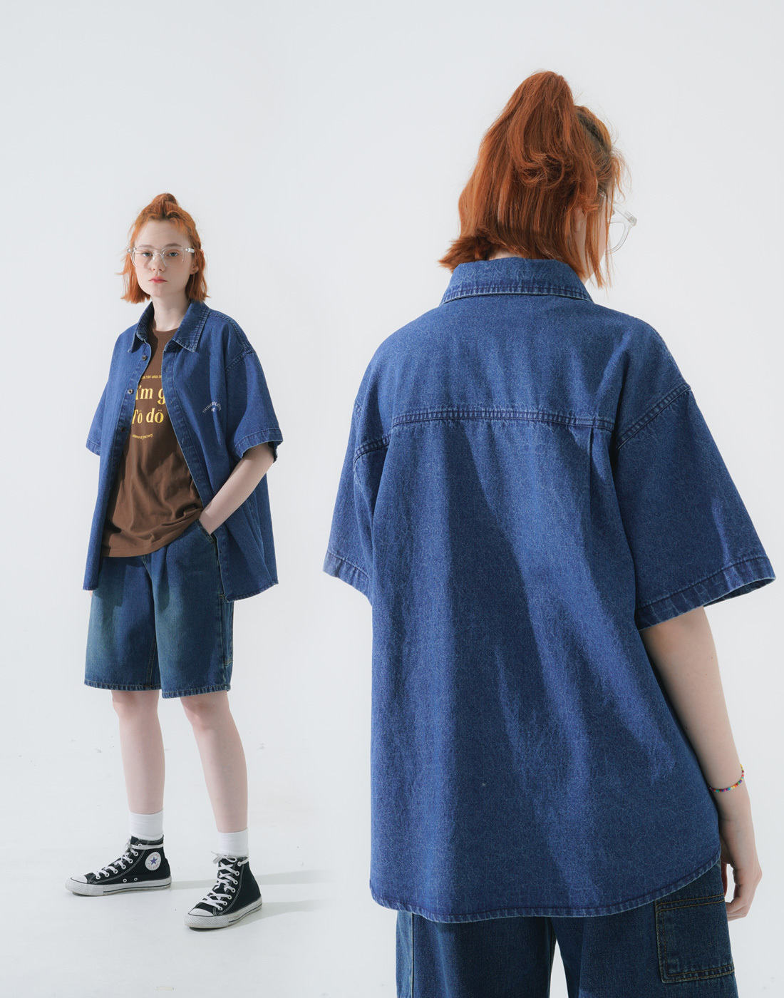 <預購> 韓國WV PROJECT Summer Loud 牛仔短袖襯衫