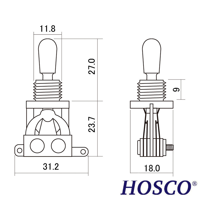 HOSCO YM-T20G Les Paul型 3way 搖頭開關 金色