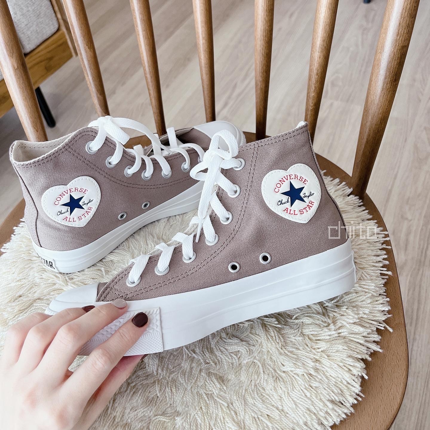 converse heartpatch 可可愛心小厚底微增高