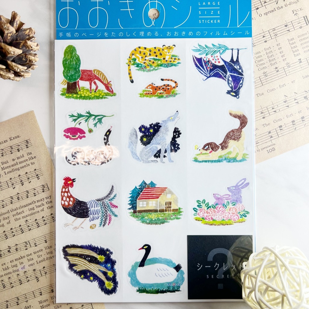 日本KING JIM．HITOTOK手帳大張貼紙 大自然