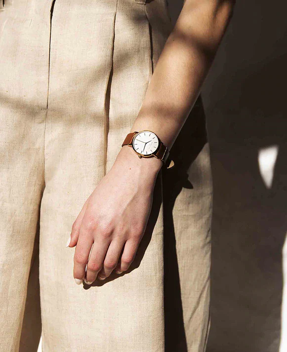 萬年鐘錶 -  【ROSEFIELD】  阿姆斯特丹設計師品牌The West Village 系列簡約典雅質感皮革款女錶 WWCG-W86  錶徑33MM