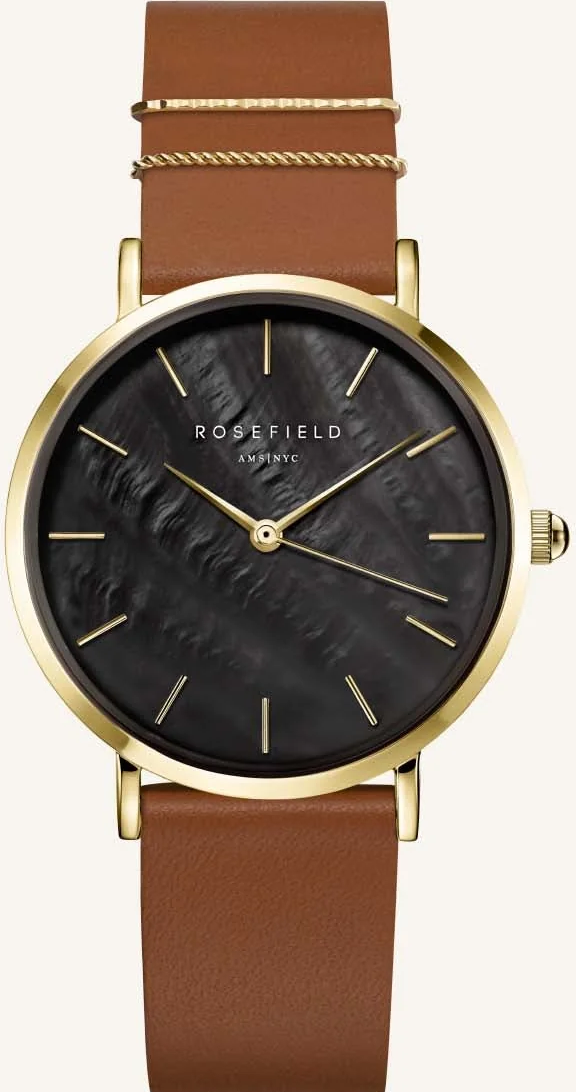 萬年鐘錶 -  【ROSEFIELD】  阿姆斯特丹設計師品牌 The West Village系列 簡約典雅質感皮革款女錶 WBCLG-W96  錶徑33MM