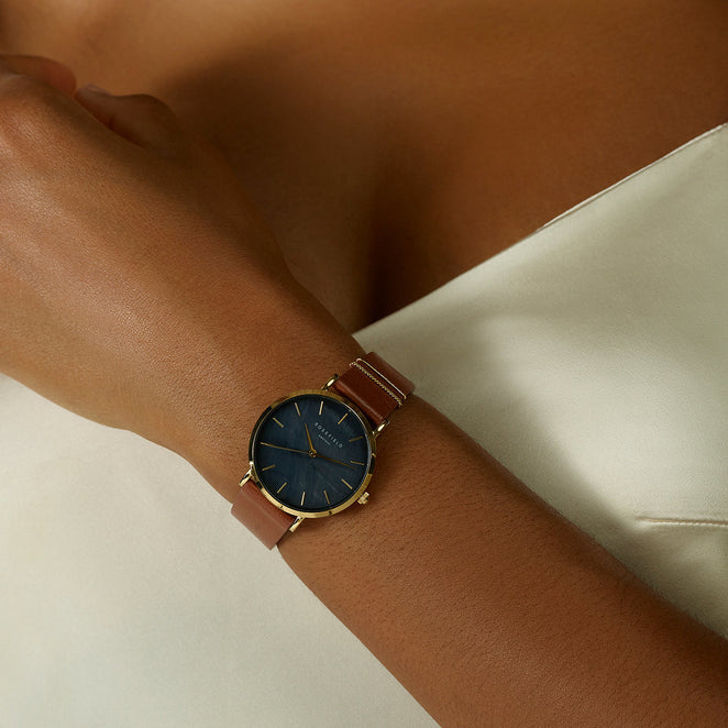 萬年鐘錶 -  【ROSEFIELD】  阿姆斯特丹設計師品牌 The West Village系列 簡約典雅質感皮革款女錶 WBCLG-W96  錶徑33MM