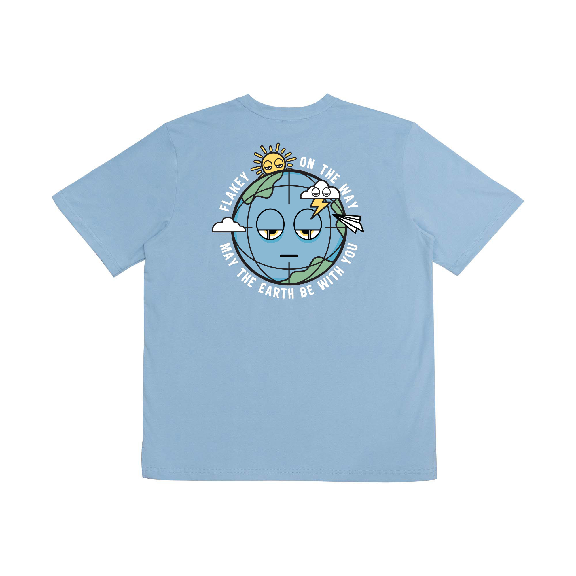 山系2.0「地球先生」淺藍色印花T恤