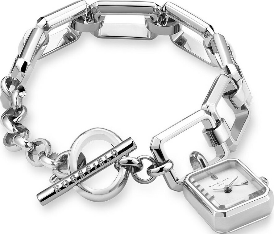 萬年鐘錶 -  【ROSEFIELD】  阿姆斯特丹設計師品牌Octagon Chain系列 時尚方形手鍊式錶帶女錶 SWSSS-O53 錶徑15*18.5MM