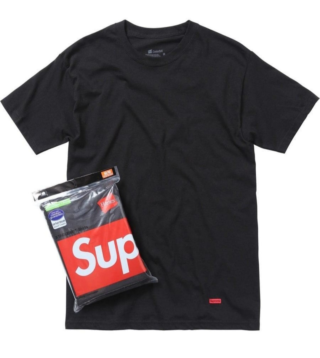 現貨 Supreme Tagless T-shirts L/G 黑色3件入