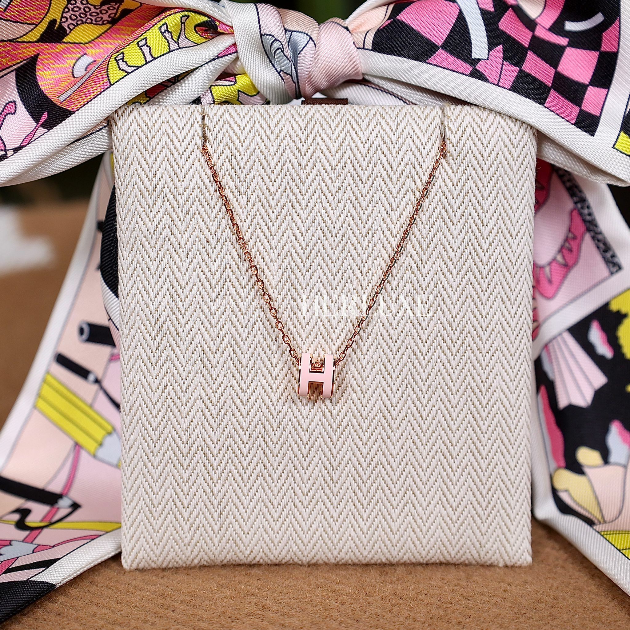 Mini pop H necklace 85 rose dragee CD