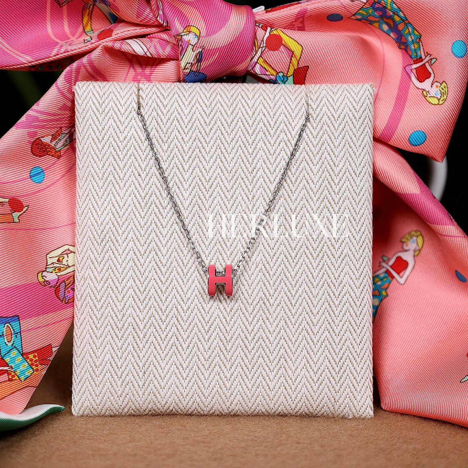 Mini pop H necklace 65 rose tropique CK