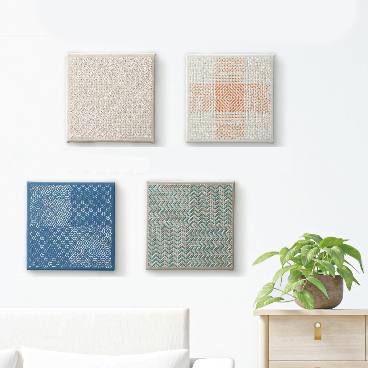 日製刺子繡布框(材料包含框架)