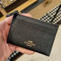 [S] COACH 88250 CROSSGRAIN LEATHER MN ID SKY,IM/BLACK, 193971493534 (SCO348)