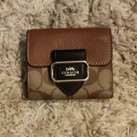 [S] COACH SMALL MORGAN WALLET IN COLORBLOCK SIGNATURE CANVAS,KHAKI MULTI, 195031752018 (SCO349)