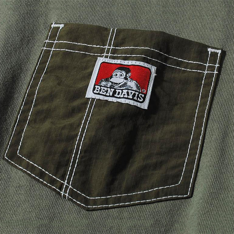 【 BEN DAVIS | 異材質口袋LOGO短TEE - 3色 】