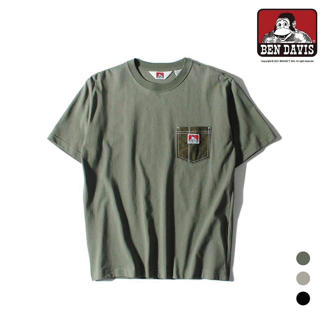 【 BEN DAVIS | 異材質口袋LOGO短TEE - 3色 】