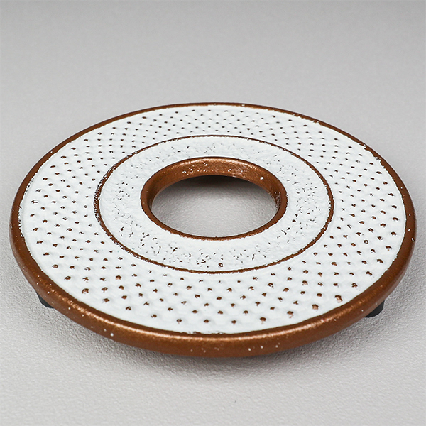 【岩鑄】丸型玉珠 鑄鐵壺墊-金麻色 小