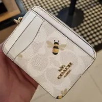 [S] COACH CH598 SIGNATURE BP ZIP CC,CHALK/GLACIER WHITE MULTI, 195031867446 (SCO380)