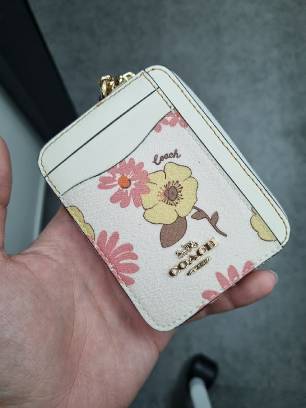 [S] COACH CH650 CF PVC ZIP CC,IM/CHALK MULTI, 195031867408 (SCO381)