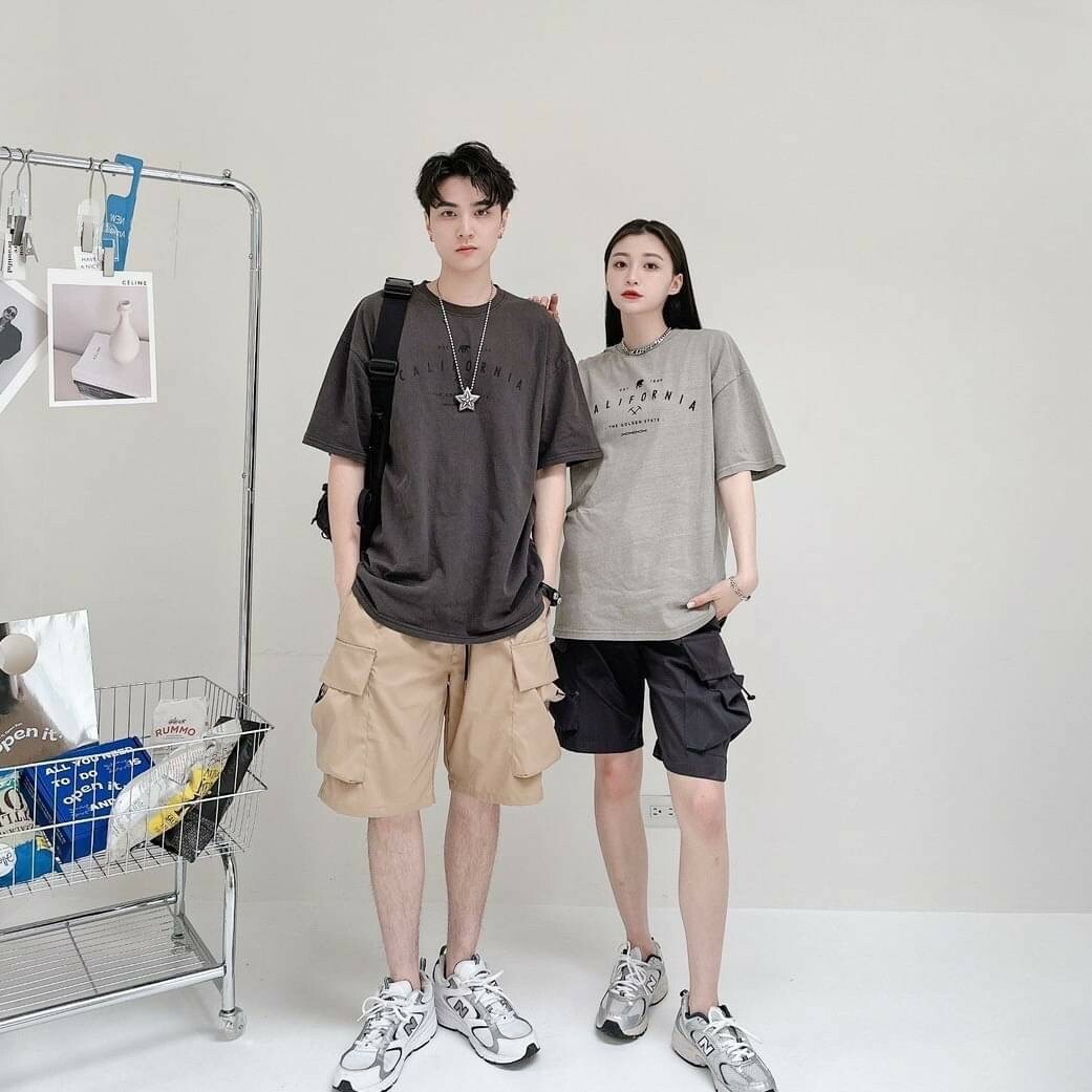 #80257 California 熊剪影水洗短T