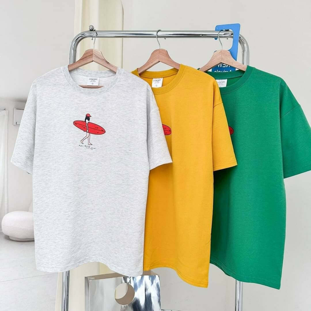 #80290 衝浪板女孩 插畫 短T