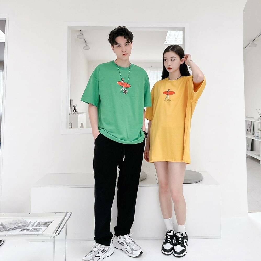 #80290 衝浪板女孩 插畫 短T