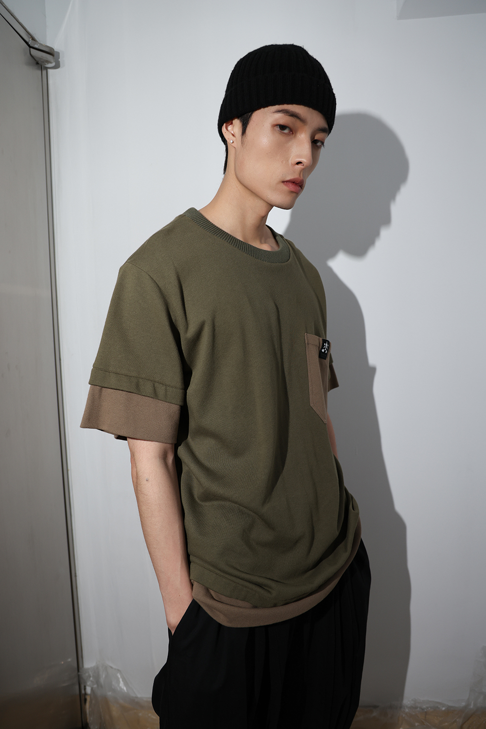 錯視兩截式短Tee-綠