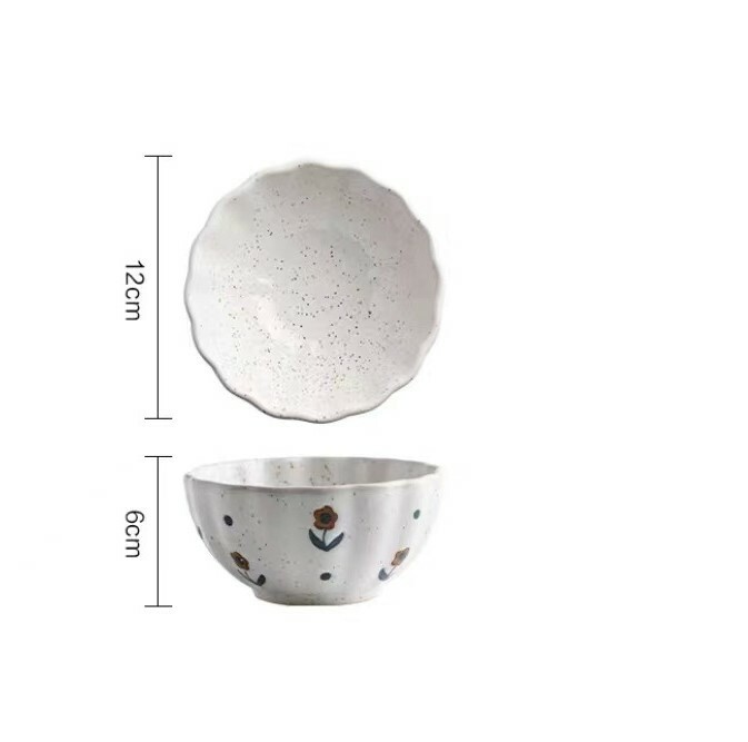 《1806》復古粗陶手繪小花餐盤(紅花)