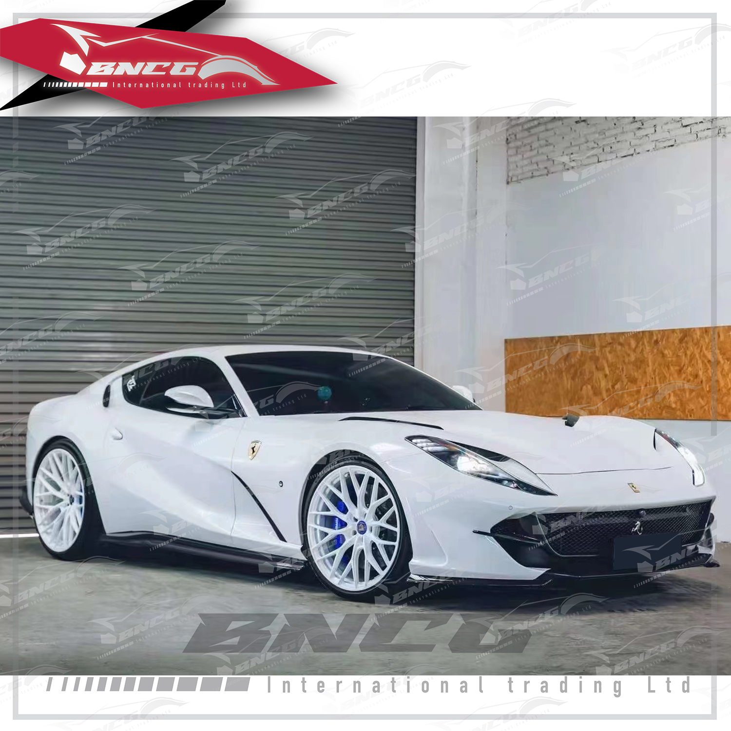 法拉利 Ferrari 812 改裝 卡夢 乾碳纖維 空力套件 Novitec款 大包圍 前下巴 水箱罩飾件 引擎蓋飾件 後照鏡殼 葉子板飾件 側裙 尾翼 後包角