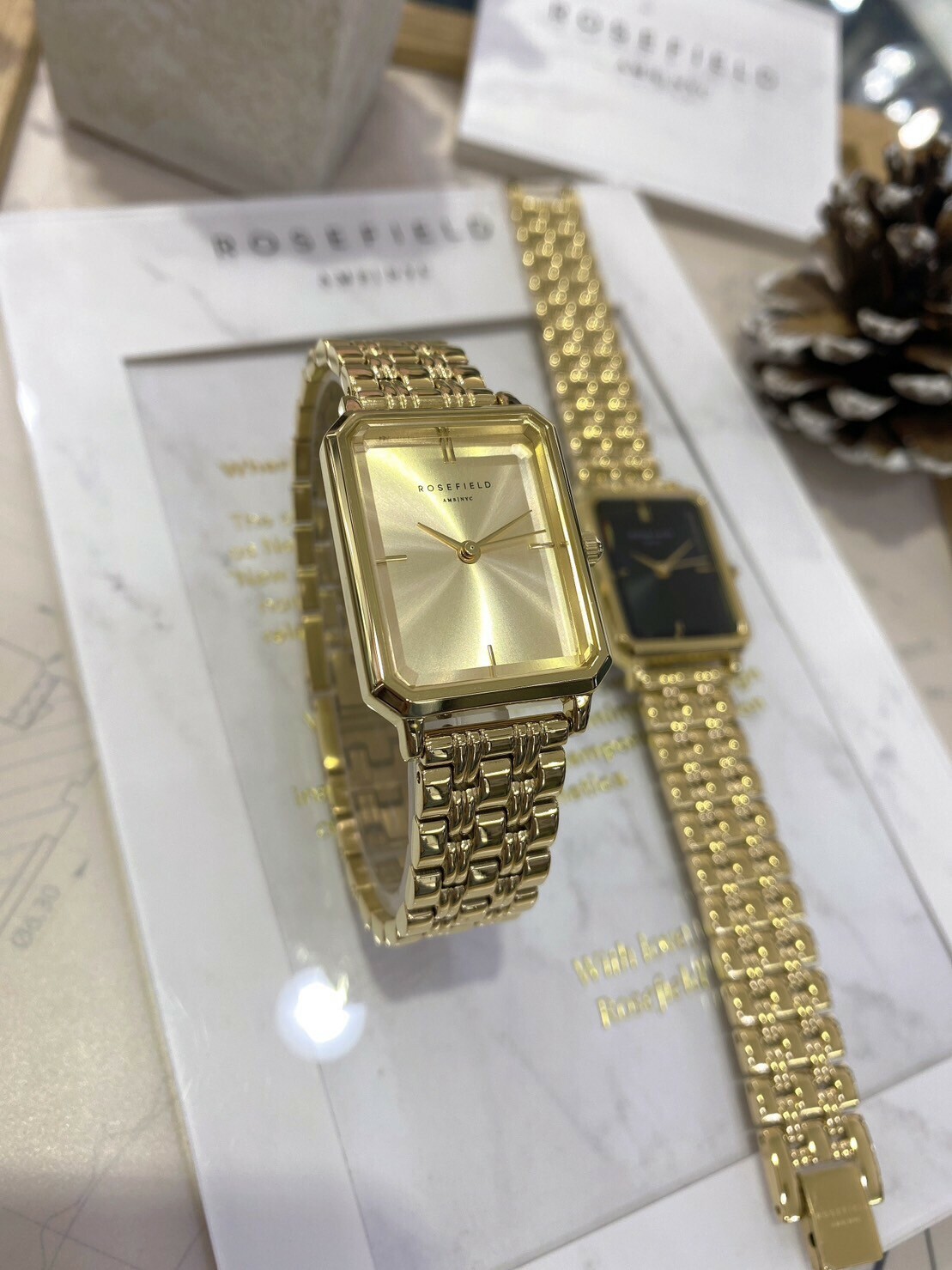 【ROSEFIELD】方形不鏽鋼腕錶 OCGSG-O65(金) / OBSSG-O47(黑金)  23mm 現代鐘錶