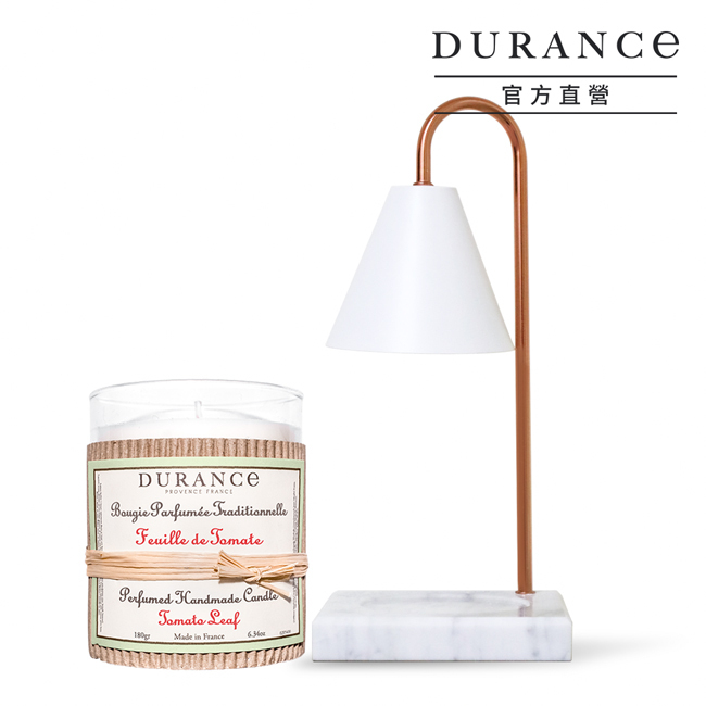 【岩蘭草】手工精油蠟燭(180g)+南法大理石香氛融燭燈-白色