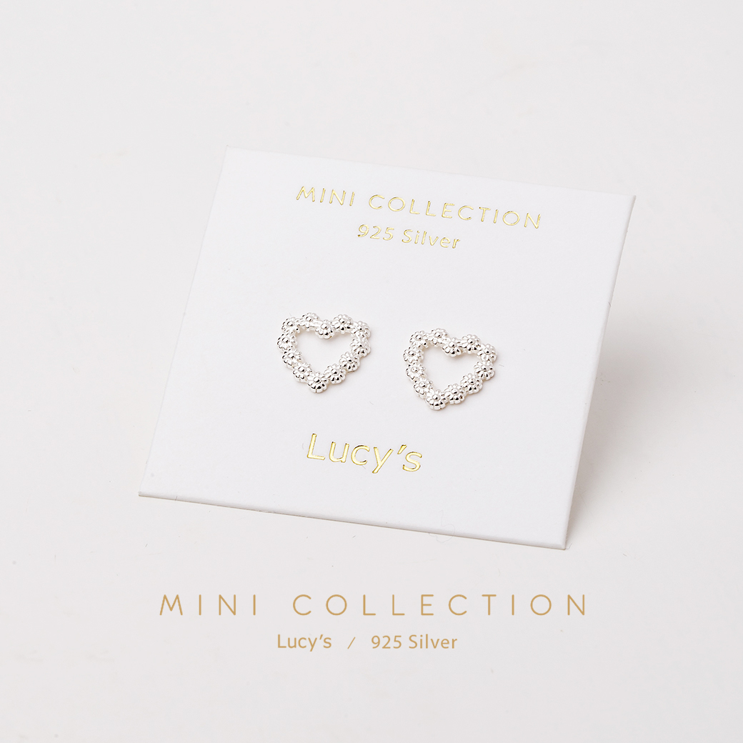 *925純銀〔輕銀系列〕花圈愛心 耳環 (106900)