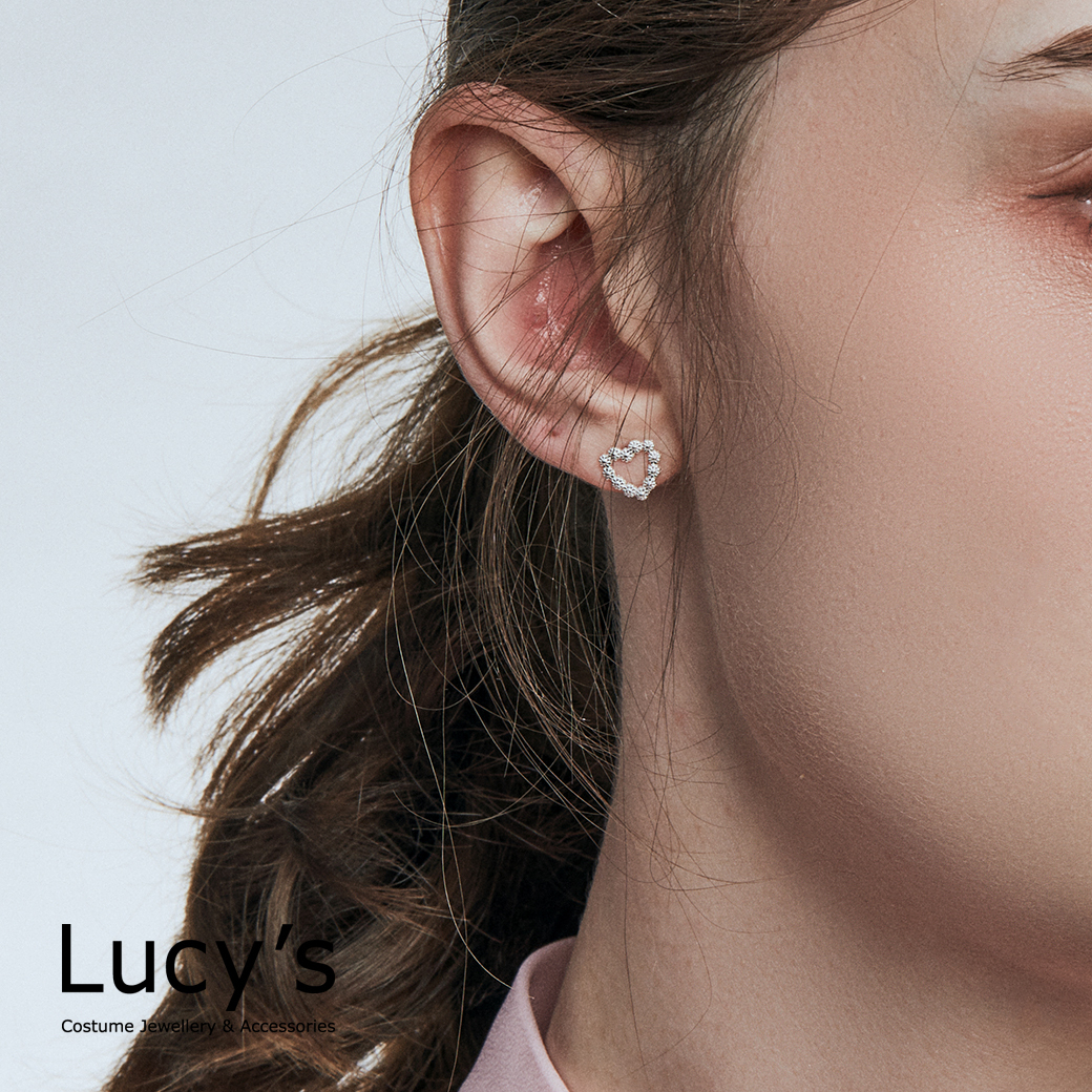 *925純銀〔輕銀系列〕花圈愛心 耳環 (106900)