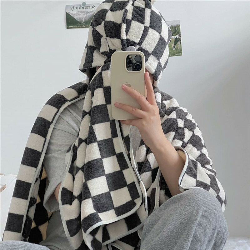 《2010》小紅書棋盤格毛巾乾髮帽