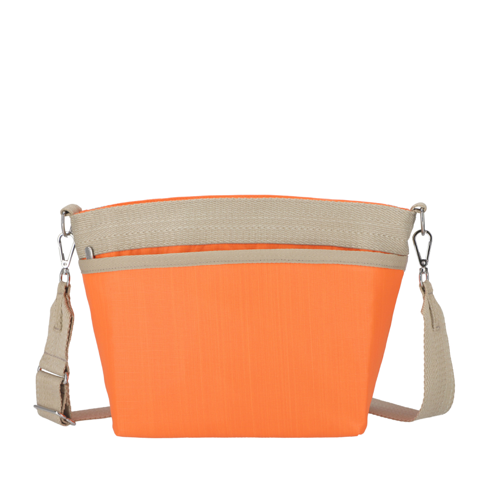 LeSportsac - SMALL BUCKET BAG 小型斜背方形包 - 柑橘橙/拿鐵撞色