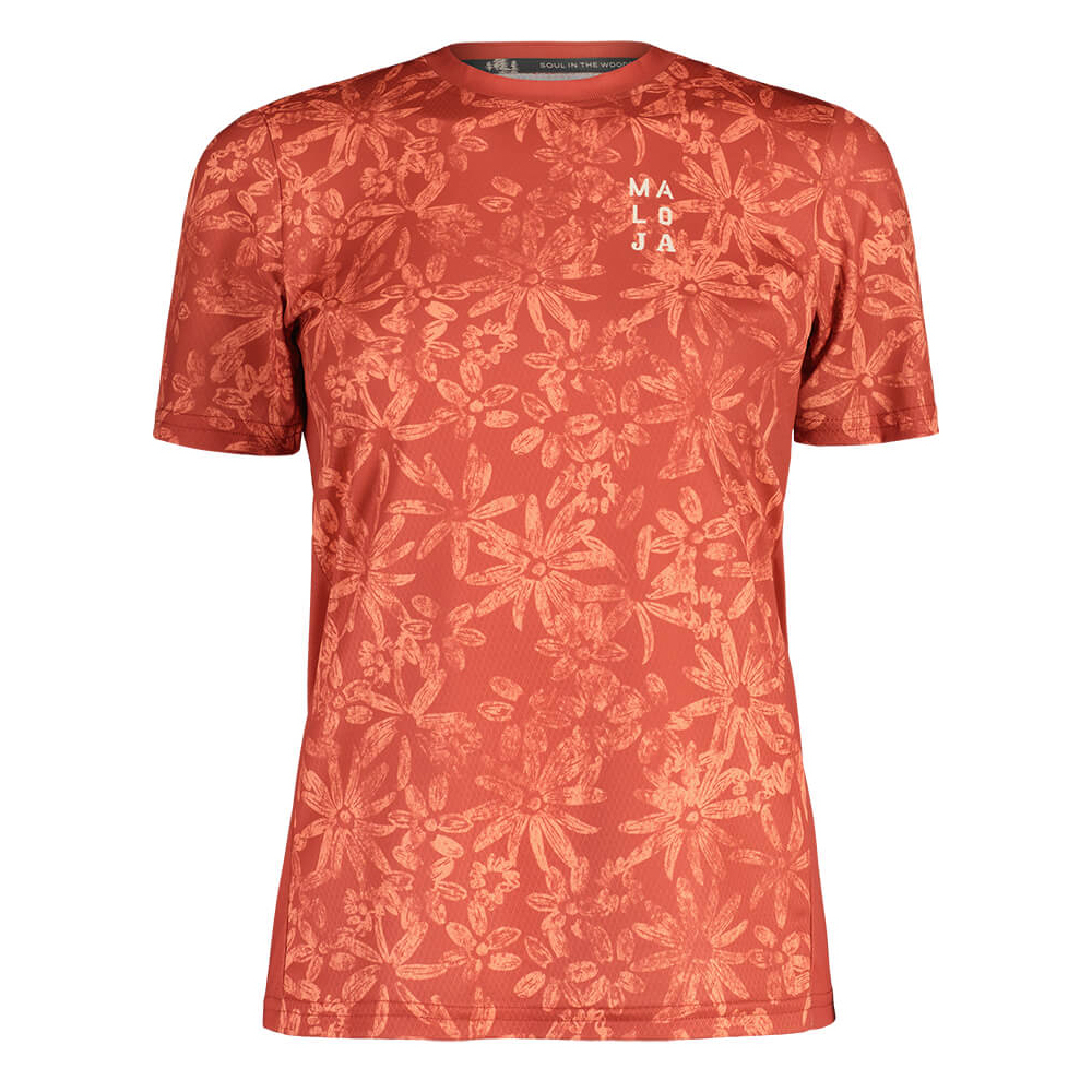 【MALOJA】女 Polygiene 快乾抗菌短袖上衣 / 23MA35149-[黑、橘紅]