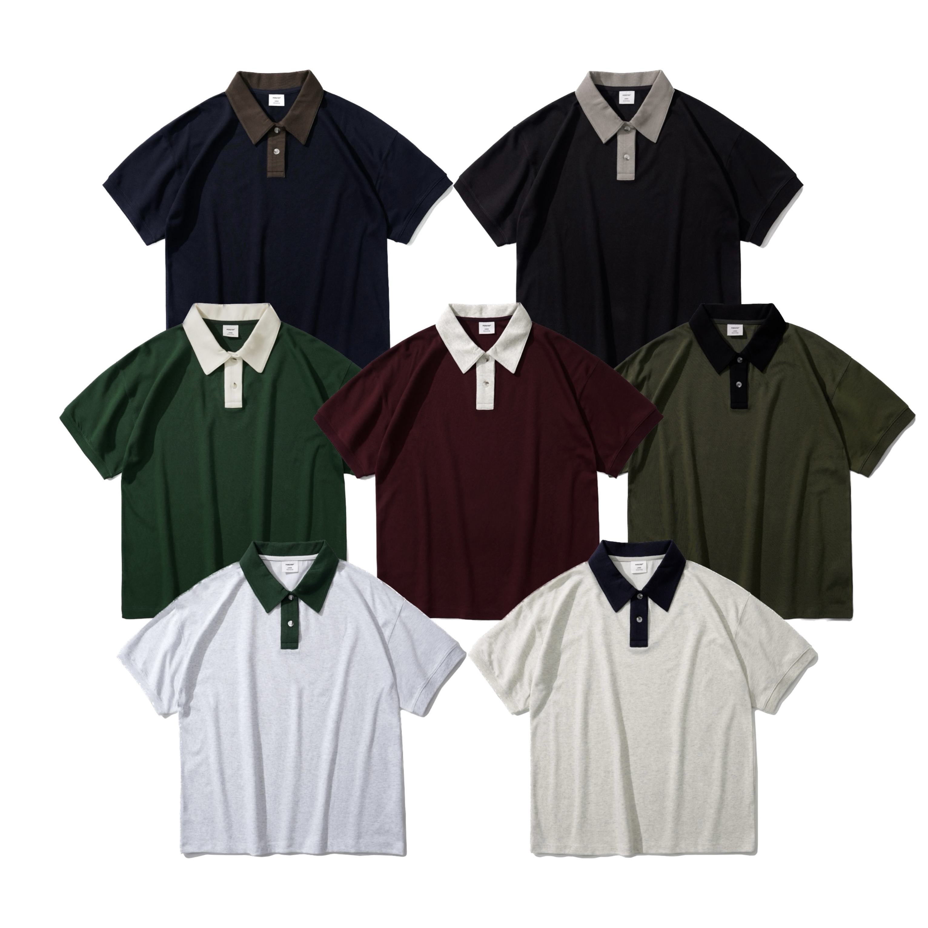 <預購> 韓國PERSTEP Nomad Kara 拼色翻領短Ｔ