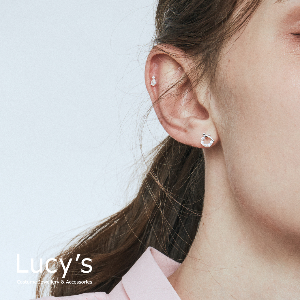 *925純銀〔輕銀系列〕小點滴 耳環 (106889)