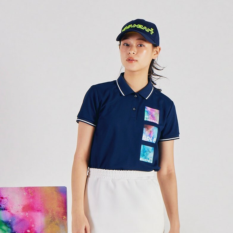 女士 酒精水墨藝術短袖POLO衫