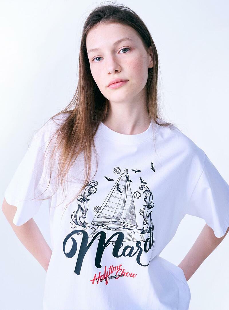 ●Mardi Mercredi●UNISEX TSHIRT BON VOYAGE HALFTIME SHOW MARDI UNISEX TSHIRT BON VOYAGE HALFTIME SHOW_BLACK WHITE