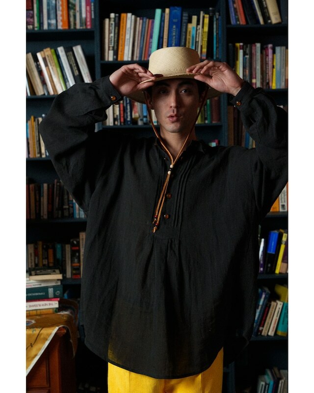 AMBERGLEAM - Tyrolean Linen Shirt / 2COLORS
