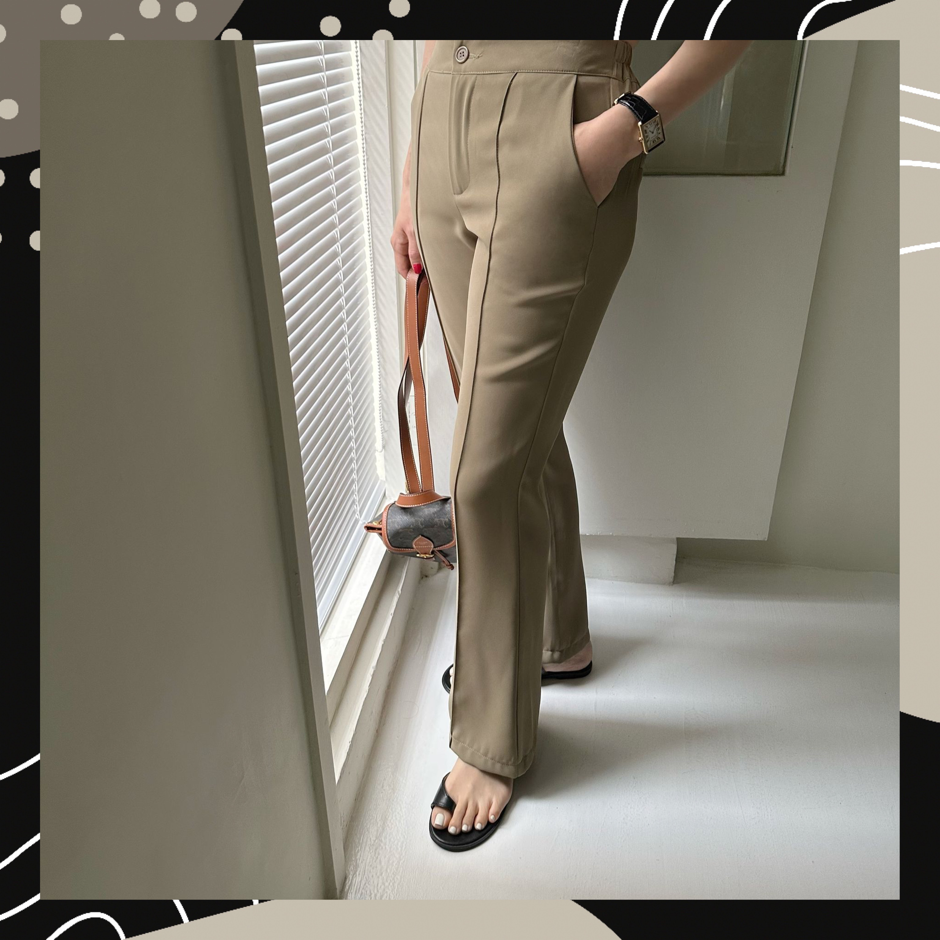 【BONNIE】後橡筋腰車骨西褲