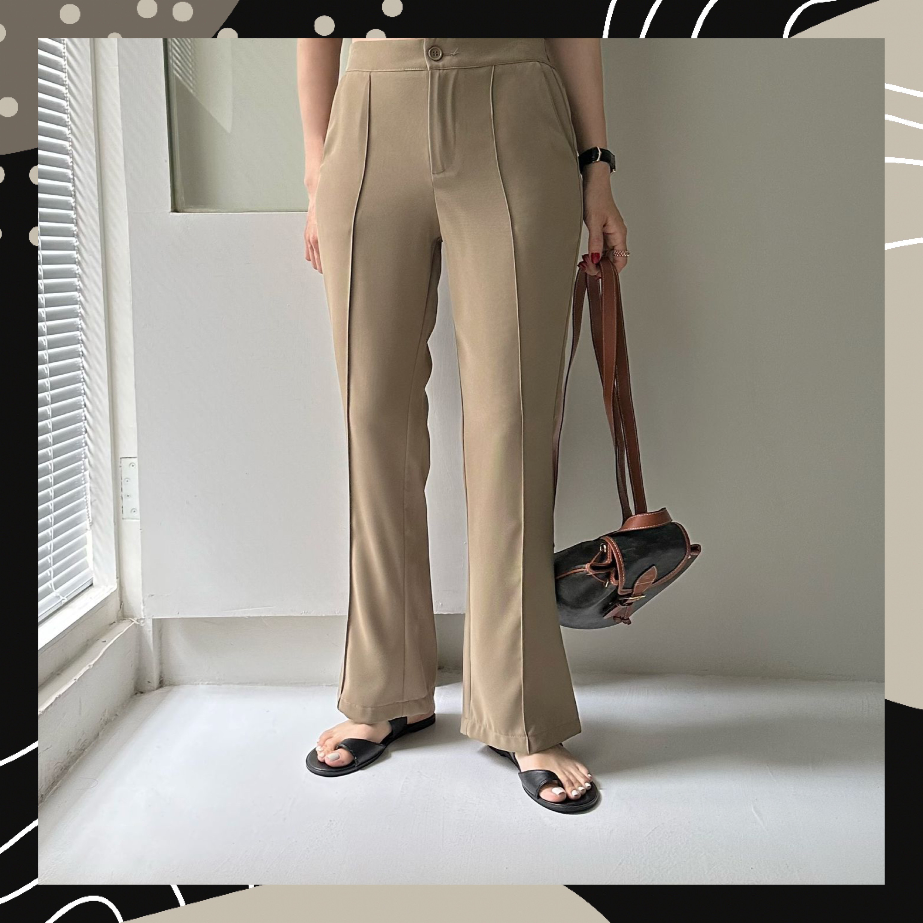 【BONNIE】後橡筋腰車骨西褲