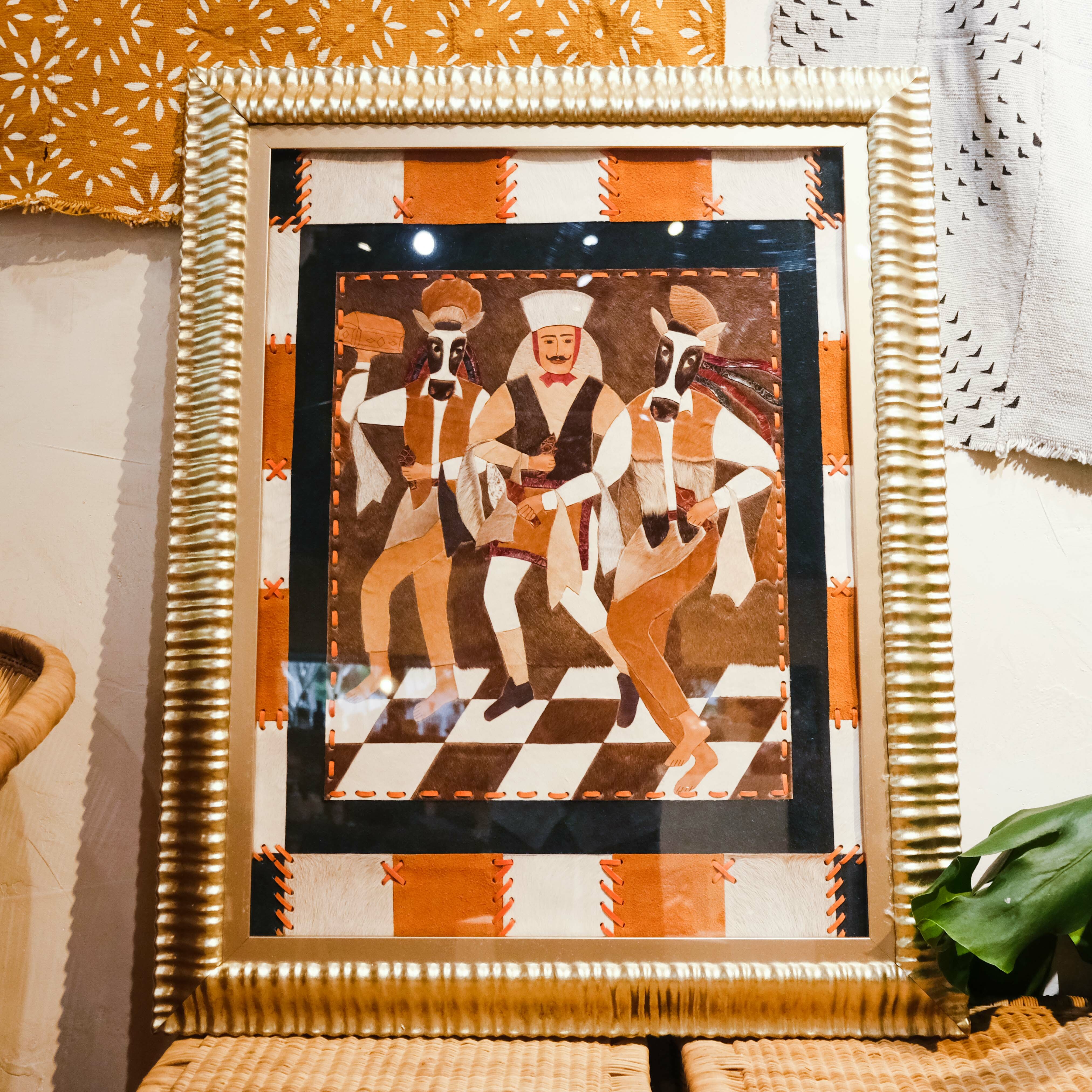 牛革拚貼畫｜巍巍斯諷刺劇｜尼加拉瓜