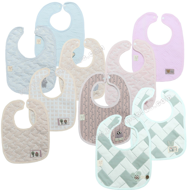 2條裝 嬰兒棉面膠底防水口水肩 WZ355