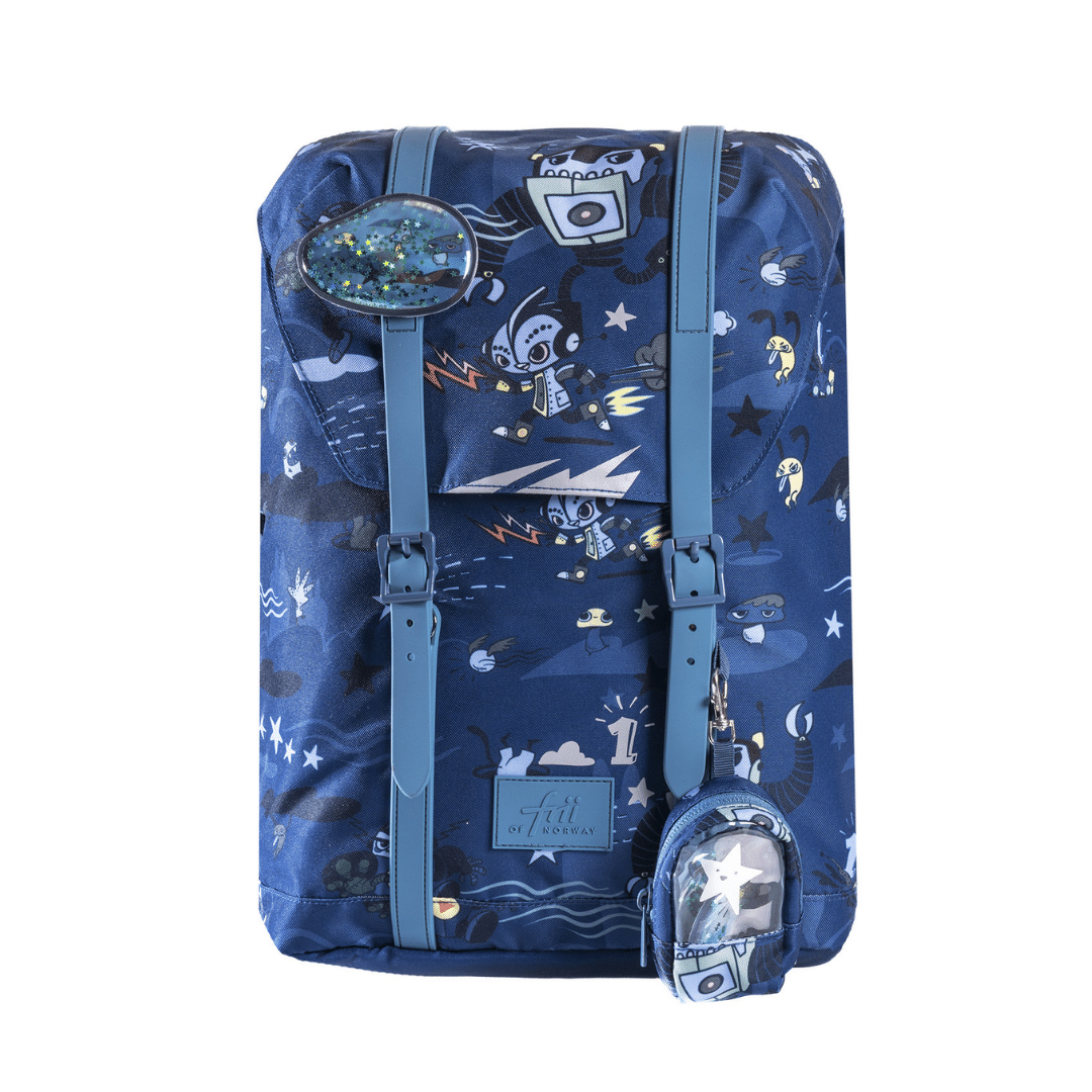 Frii Retro 22L 護脊書包 - 23100 機器戰士/藍 (第三代)